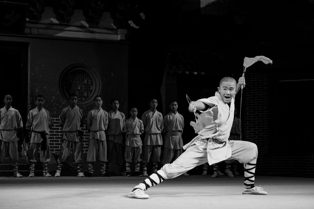 Traditional kung fu training stance