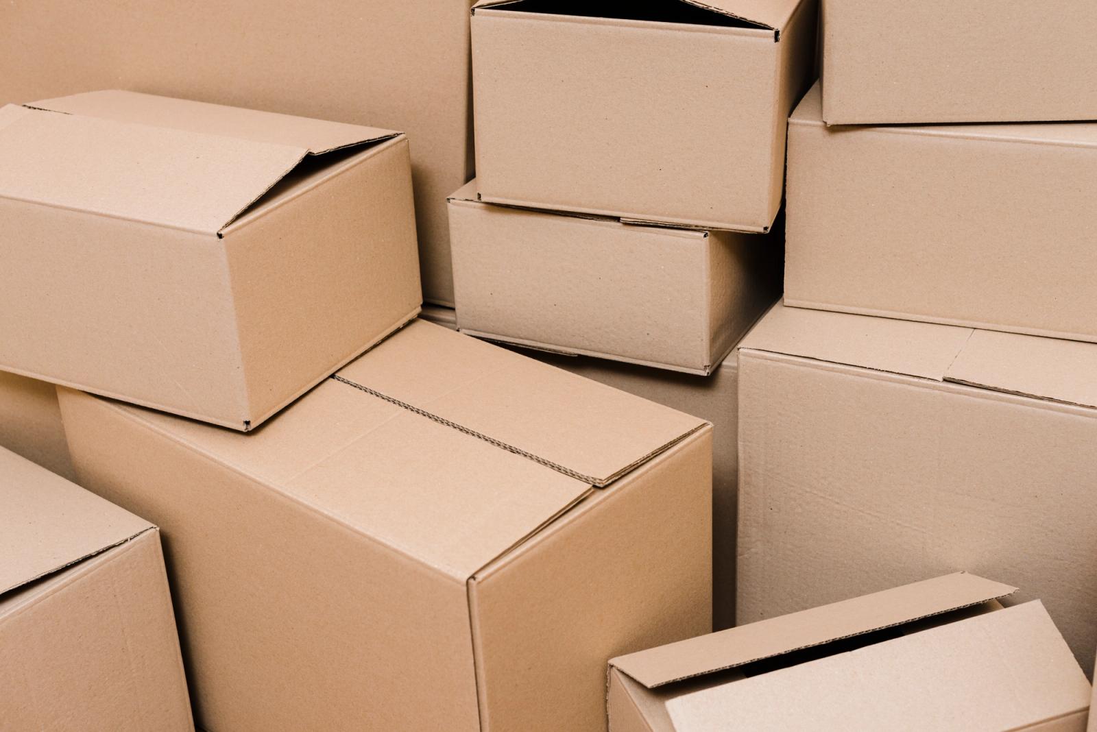 Cardboard moving boxes ready for a house move